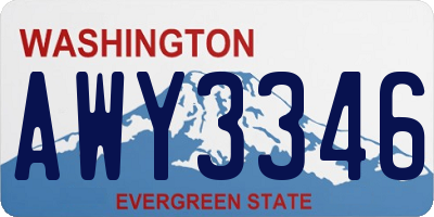 WA license plate AWY3346