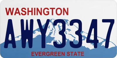 WA license plate AWY3347