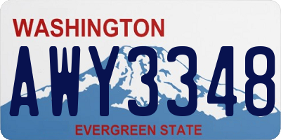 WA license plate AWY3348
