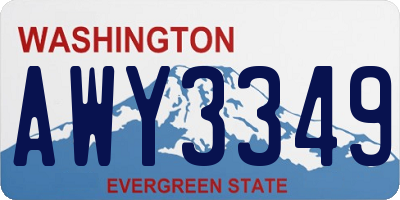 WA license plate AWY3349