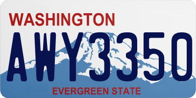 WA license plate AWY3350