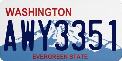 WA license plate AWY3351