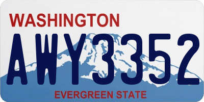 WA license plate AWY3352