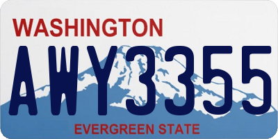 WA license plate AWY3355
