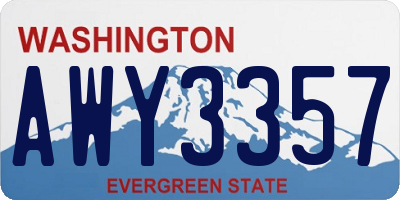 WA license plate AWY3357