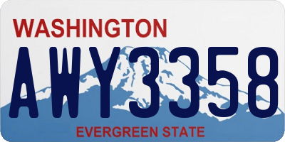 WA license plate AWY3358