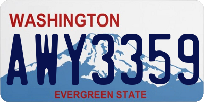 WA license plate AWY3359