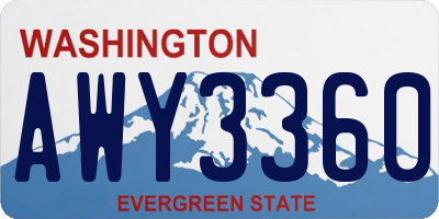 WA license plate AWY3360