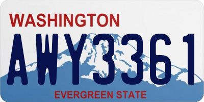 WA license plate AWY3361