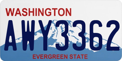 WA license plate AWY3362