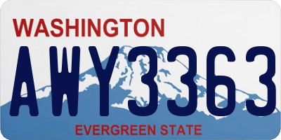 WA license plate AWY3363