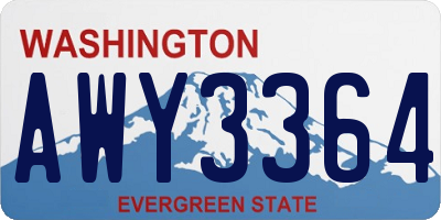 WA license plate AWY3364