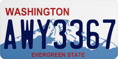 WA license plate AWY3367