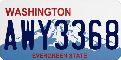 WA license plate AWY3368
