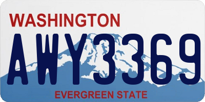 WA license plate AWY3369