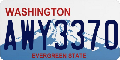WA license plate AWY3370