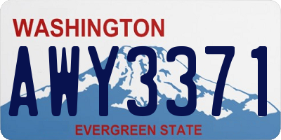 WA license plate AWY3371