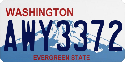 WA license plate AWY3372