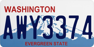 WA license plate AWY3374