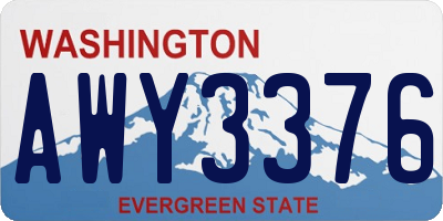 WA license plate AWY3376
