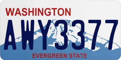 WA license plate AWY3377
