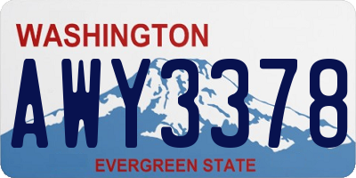 WA license plate AWY3378
