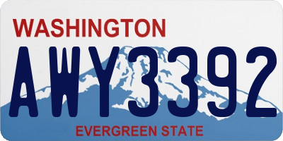 WA license plate AWY3392