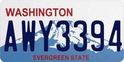 WA license plate AWY3394