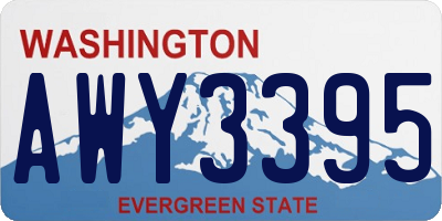WA license plate AWY3395