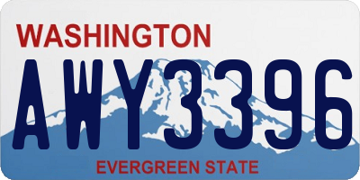 WA license plate AWY3396