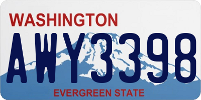 WA license plate AWY3398