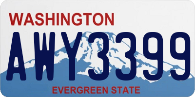 WA license plate AWY3399