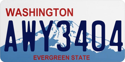 WA license plate AWY3404
