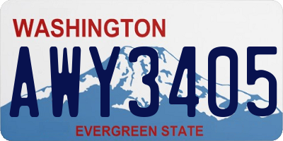 WA license plate AWY3405