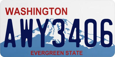 WA license plate AWY3406