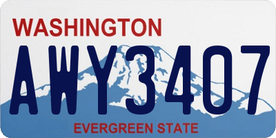 WA license plate AWY3407