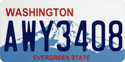 WA license plate AWY3408