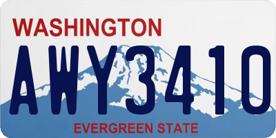 WA license plate AWY3410