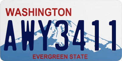 WA license plate AWY3411