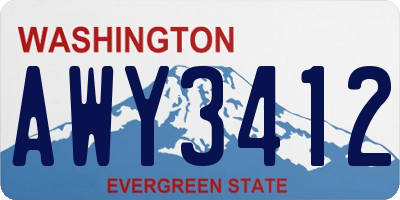 WA license plate AWY3412