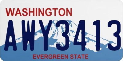 WA license plate AWY3413