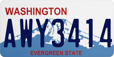 WA license plate AWY3414