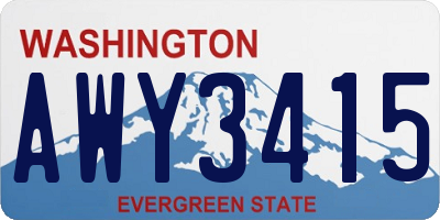 WA license plate AWY3415