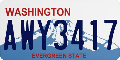 WA license plate AWY3417