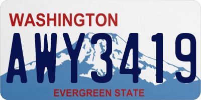 WA license plate AWY3419