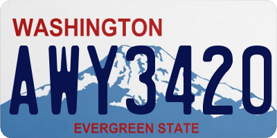 WA license plate AWY3420