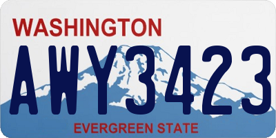 WA license plate AWY3423