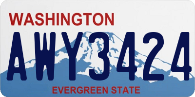 WA license plate AWY3424