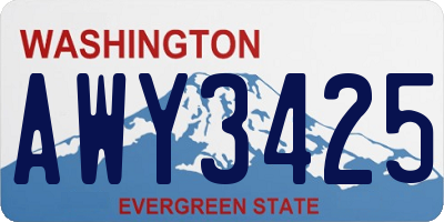 WA license plate AWY3425