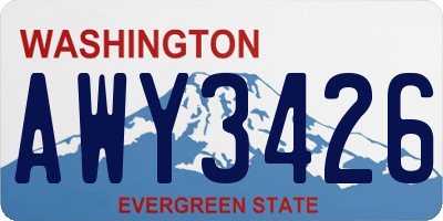 WA license plate AWY3426